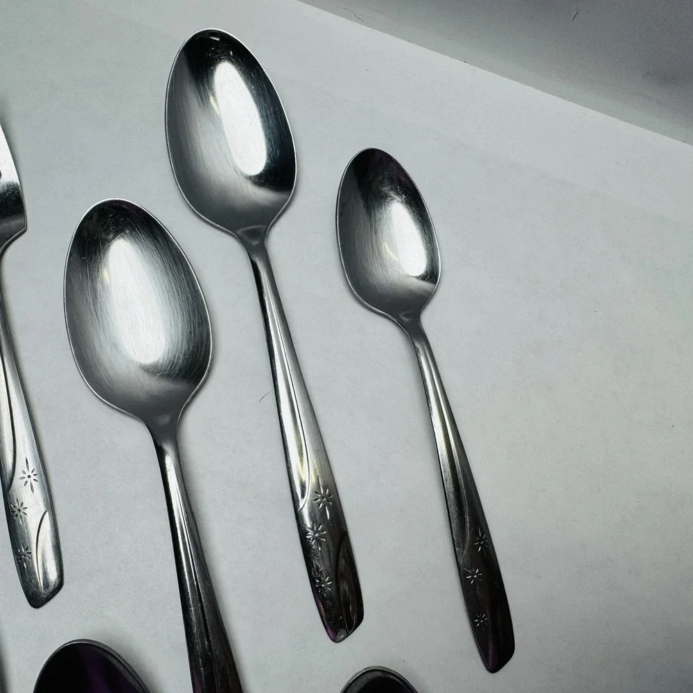 Thor‎ STARLET Stainless 5 Teaspoons 2 Forks & 2 Tablespoons Atomic Star Lot Of 9